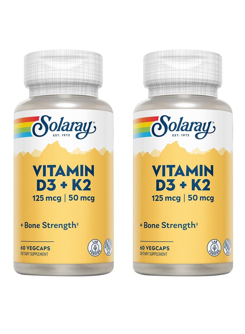 SOLARAY Vitamin D3 + K2 D And K Vitamins 60 Ct 2 Pk