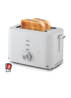 2 Slice Bread Toaster – 800W Cool Touch Toaster with 6 Browning Settings, Reheat/Defrost/Cancel Functions, Auto Shut-Off & Slide-Out Crumb Tray – Compact Electric Toaster for Breakfast