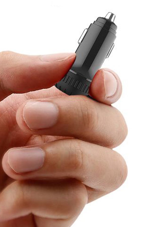 شاحن هاتف للسيارة بمنفذ USB مزدوج أسود - Image 2