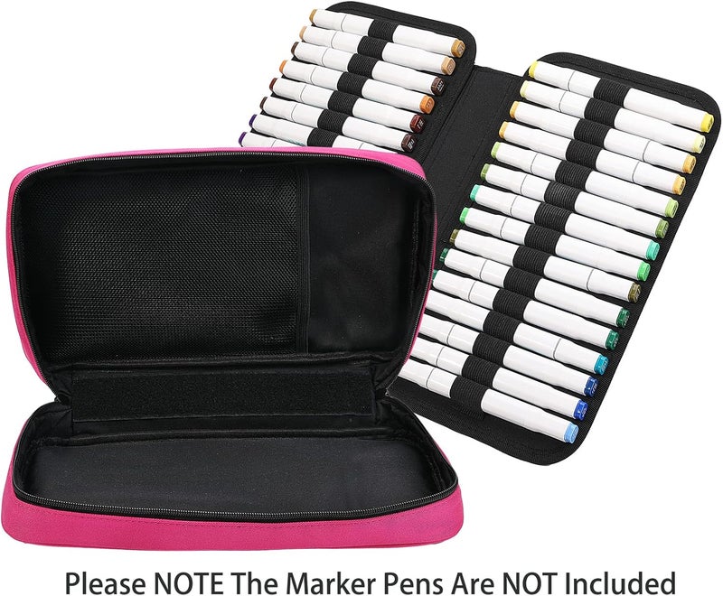 BOMKEE 60 Marker Organizer Case, Large 60 Marker Case, Large Capacity Marker Storage Case, Pen Case, Pencil Case with Carry Handle - Image 5