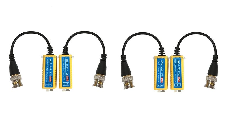 WiredCom WiredCom 8MP Split Joint Mini CCTV BNC HDCVITVICVBSAHD Passive Transceiver Video Balun PACK OF 2 - Image 1