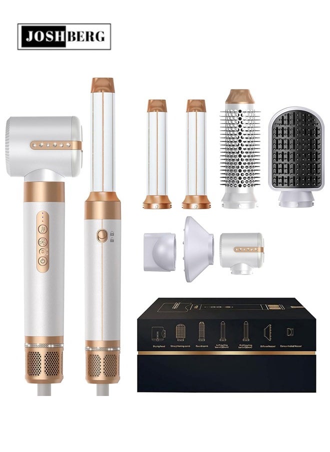 Joshberg - 7 in 1 Hair Styler Brush & Hair Dryer, Hair Curler,Hot Air Brush Set,110000 RPM High Speed Multi Styler Hair Straightener,Automatic Curling hair for Fast Drying Curling Volumizing Straightening - Image 1