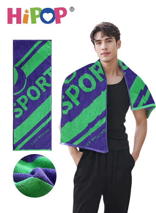 HIPOP 38*110 cm Cotton Gym Towel, Quick Dry Sports Towel, Super Absorbent Sports Towel for Men & Women, Sport Sweat Towel for Fitness, Camping, Yoga, Beach, and Travel – Lightweight and Compact - Image 1