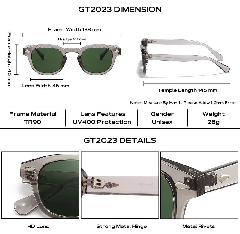 Gtand Unisex Vintage Retro Round Style Tinted Sunglasses For Men Women Fashion Circle Sun Glasses 46mm - Image 5