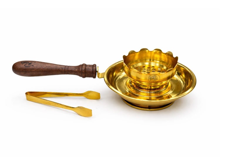 Radin Incense Bakhoor Burner with Wooden Handle & Safety Tong  High Quality Steel - Image 2