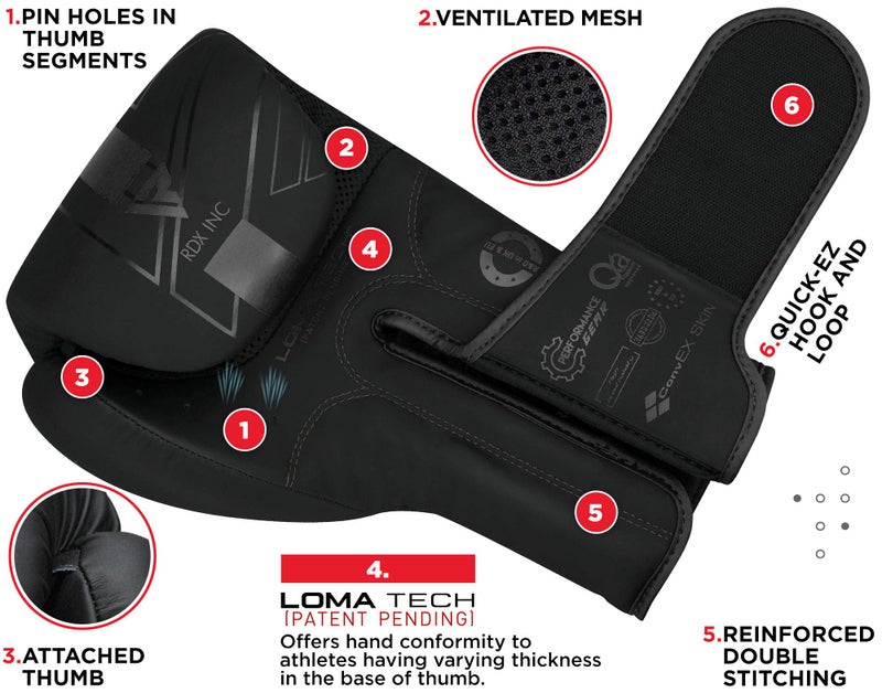 RDX Boxing Gloves, Pro Training Sparring, Maya Hide Leather, Muay Thai MMA Kickboxing, Men Women Adult, Heavy Punching Bag Focus Mitts Pads Workout, Ventilated Palm, Multi Layered, 8 10 12 14 16 18 Oz - Image 4