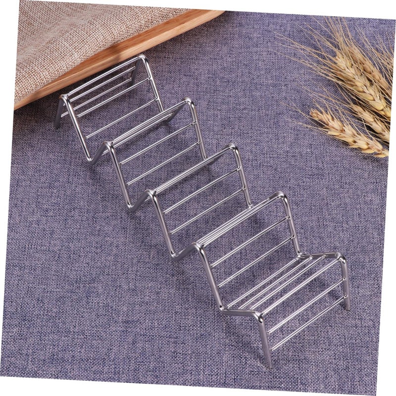 Stainless Steel Taco Holder Rack Dishwasher Safe Easy Clean Silver - Image 3