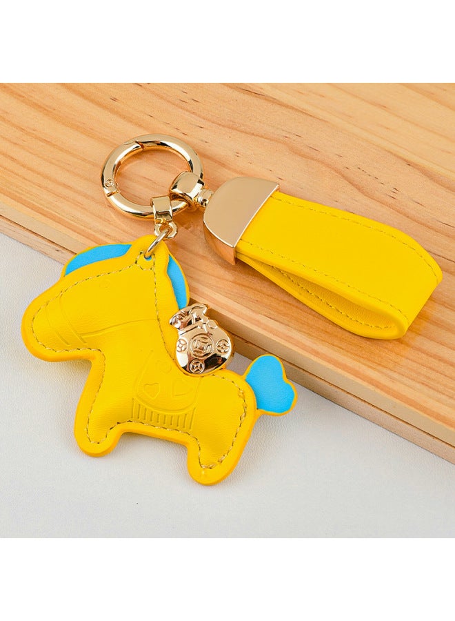 Customized Make Money Immediately Cartoon Leather Keychain Pendant With Hand Strap Couple Bag Pendant Supports Sample Taking And Proofing