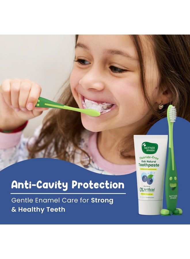 موذر سبارش معجون أسنان ماذر سبارش للأطفال - 50 جرام، بنكهة التوت الأزرق (مع فرشاة أسنان مجانية) | يقوي اللثة ويبيض الأسنان | معجون أسنان للأطفال خالٍ من المواد الحافظة والفلورايد | مضاد للتسوس والعناية بمينا الأسنان - Image 5