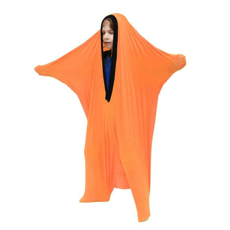 SANHO Sensory body sock,Large,9-12 years old,56''HX28''W,Good for Height:52"-61",Suitable for Autism & Sensory Processing Disorders,Updated Version,Orange - Image 1