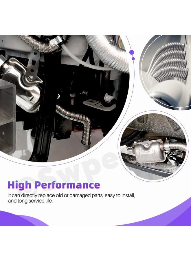 Swpeet 8Pcs 1" X 47"- 25Mm 120Cm Stainless Steel Diesel Heater Exhaust Pipe And Silencer Muffler With 18Mm-29Mm Hose Clamps Kit, Fuel Tank Gas Vent Tubing For Car Vehicle - Image 5