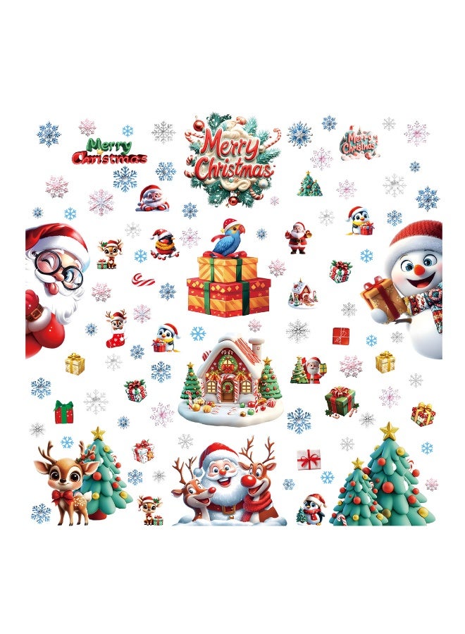 HOMESTAR Christmas Window Stickers, 9 Pieces Electrostatic PVC Santa Claus ,Christmas Tree,Snowman Patterns, Self Adhesive, Ideal for Windows, Glass Doors, Christmas - Image 5