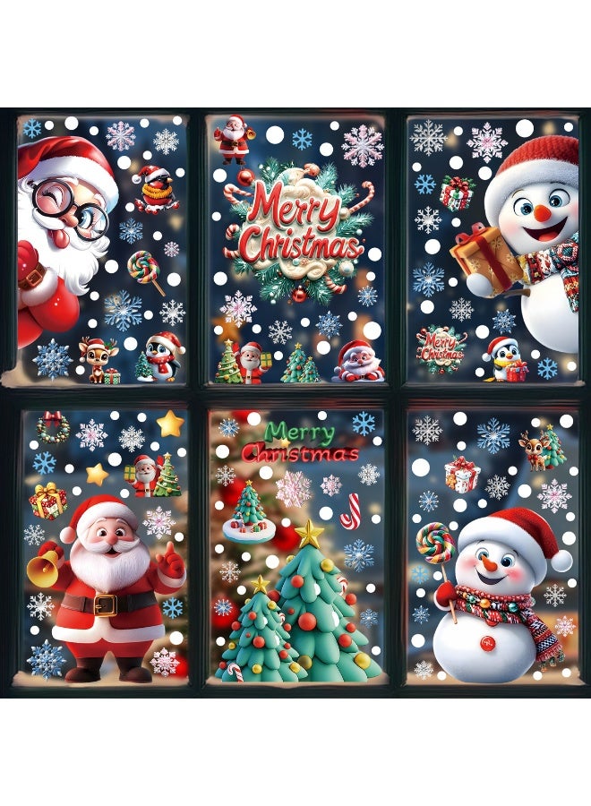 HOMESTAR Christmas Window Stickers, 9 Pieces Electrostatic PVC Santa Claus ,Christmas Tree,Snowman Patterns, Self Adhesive, Ideal for Windows, Glass Doors, Christmas - Image 4