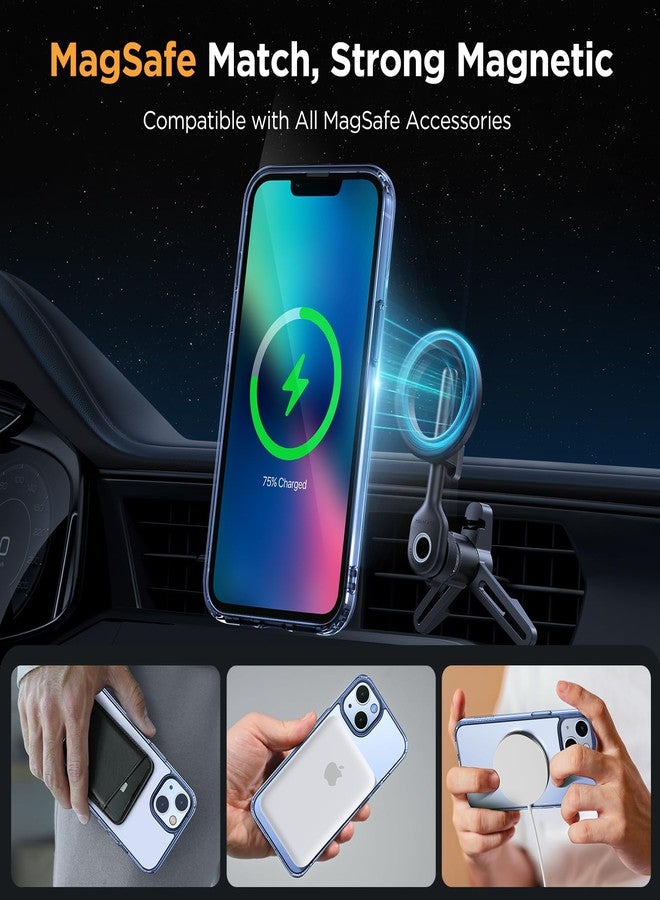 Miracase Magnetic Series for iPhone 13 Case [Compatible with MagSafe] [with 2X Screen Protectors] Military-Grade Protection, Anti-Fingerprint, Slim Design Phone Case for iPhone 13, Clear Blue - Image 3