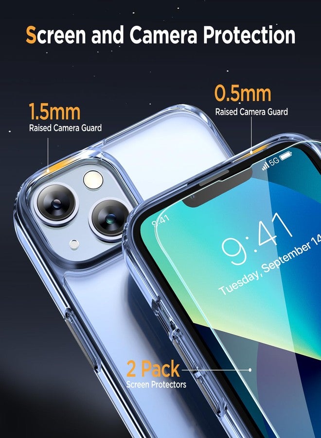Miracase Magnetic Series for iPhone 13 Case [Compatible with MagSafe] [with 2X Screen Protectors] Military-Grade Protection, Anti-Fingerprint, Slim Design Phone Case for iPhone 13, Clear Blue - Image 5