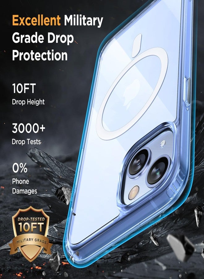 Miracase Magnetic Series for iPhone 13 Case [Compatible with MagSafe] [with 2X Screen Protectors] Military-Grade Protection, Anti-Fingerprint, Slim Design Phone Case for iPhone 13, Clear Blue - Image 4
