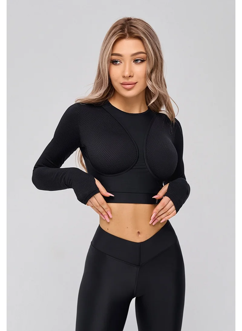 Bona Fide Rashguard Extra Black Bona Fide Workout Tops for Women - Short/Long Sleeve Compression Shirt - Breathable Tight Crop Top for Gym, Running, Yoga for Women | Best Price UAE