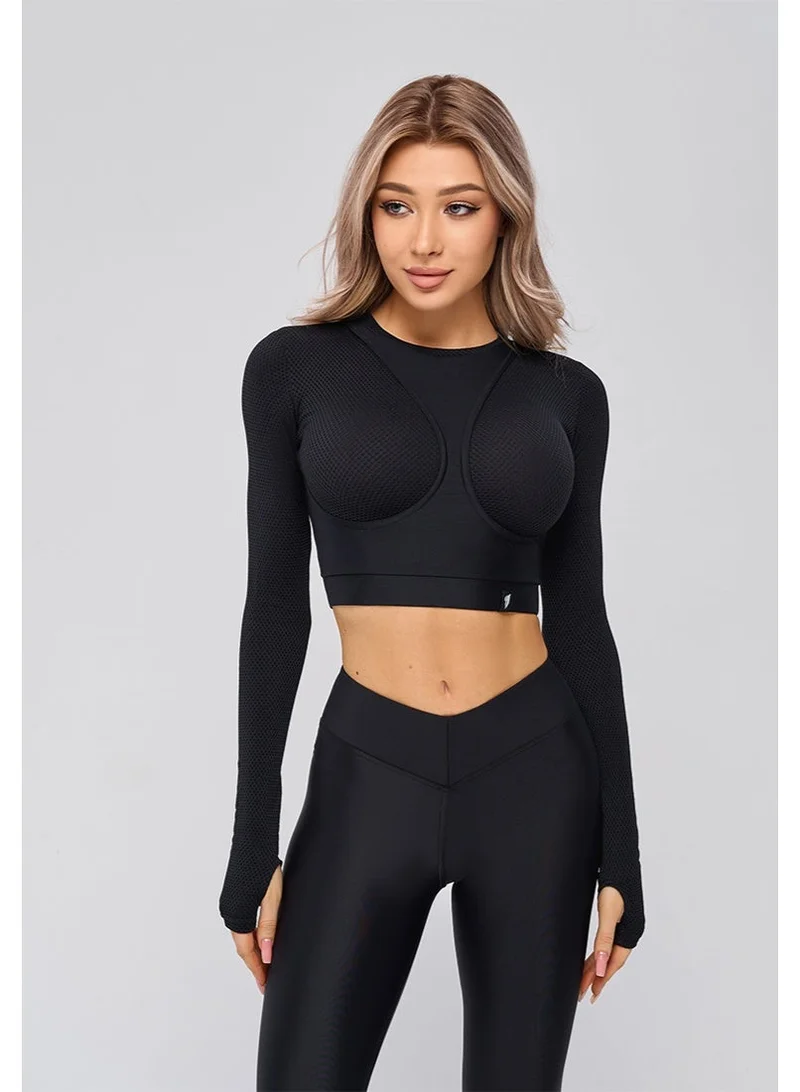 Bona Fide Rashguard Extra Black Bona Fide Workout Tops for Women - Short/Long Sleeve Compression Shirt - Breathable Tight Crop Top for Gym, Running, Yoga for Women | Best Price UAE