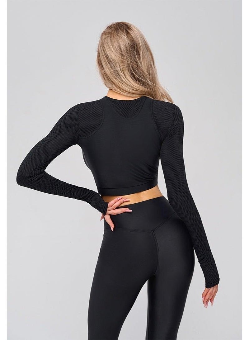 Bona Fide Rashguard Extra Crop Top for Ladies – Black - Image 5