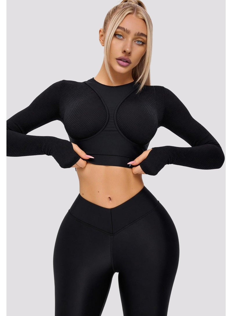 Bona Fide Rashguard Extra Crop Top for Ladies – Black - Image 1