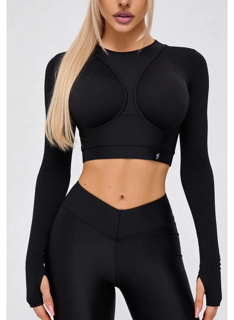 بونا فيدي Rashguard Extra توب رياضي نسائي قصير بأكمام طويلة