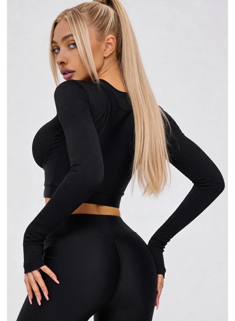 Bona Fide Rashguard Extra Crop Long Sleeve Gym Top - Image 5