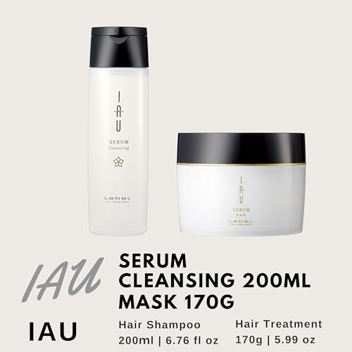 Lebel IAU Serum Cleansing Hair Shampoo 200ml & Lebel IAU Serum Hair Mask 170g Set (Green Tea Set) - Image 2