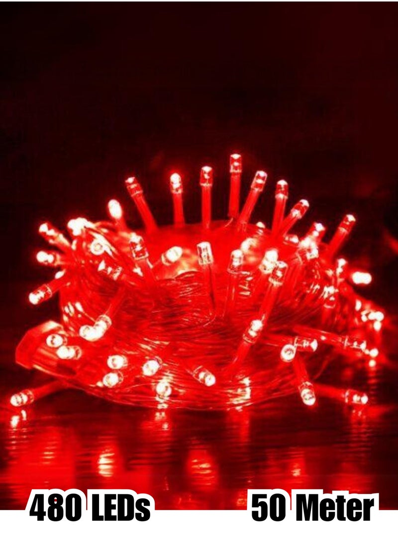 MODI 50 Meter 480 Led string Light waterproof and flexible, Led lights for Home Decorations, Parties, Eid, Diwali,Red  - Image 2