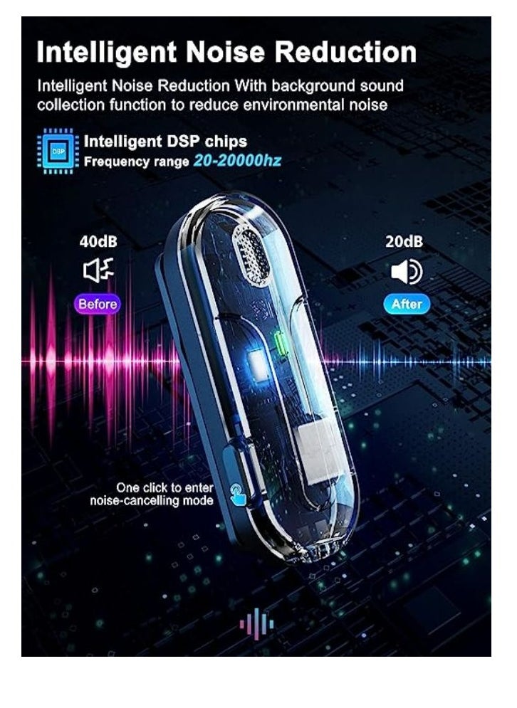 عربست 2 حزمة ميكروفون صغير مع علبة شحن ، 2.4G تأخير منخفض للغاية 90ft ميكروفون لاسلكي للإرسال لتسجيل الفيديو ، مدونة الفيديو ، مقابلة  - Image 3