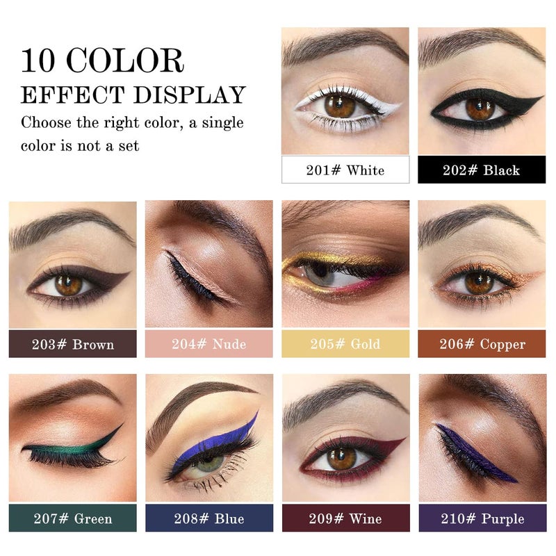 LSxia 2-in-1 Gel Eyeliner Set, Tattoo Eyeliner Waterproof Smudge Proof Gel Cream Eye liner Pot with Brush, High Pigment Eye Makeup for Women (Copper) - Image 4