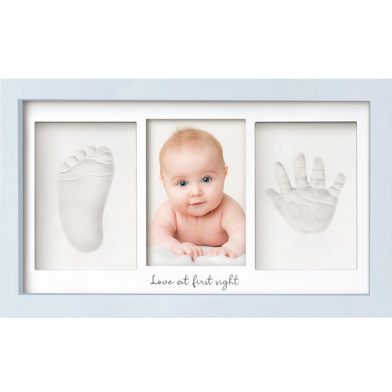 KeaBabies Baby Hand and Footprint Kit - Clay Handprint Keepsake Frame, Newborn Nursery Picture Frame, Personalized New Mom Gifts for Baby First Christmas Shower (Mist Blue) - Image 1