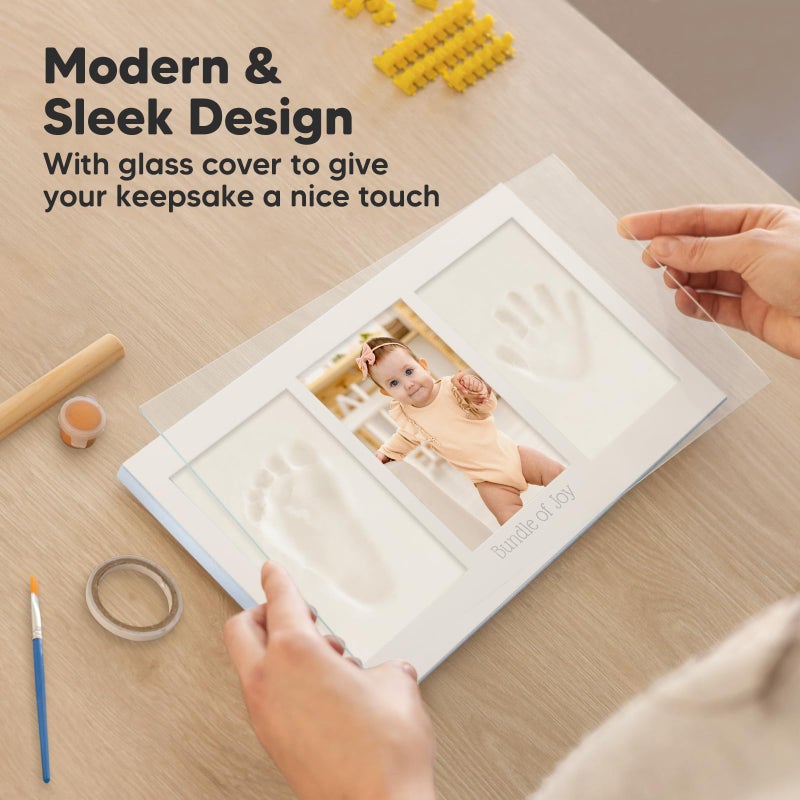 KeaBabies Baby Hand and Footprint Kit - Clay Handprint Keepsake Frame, Newborn Nursery Picture Frame, Personalized New Mom Gifts for Baby First Christmas Shower (Mist Blue) - Image 5