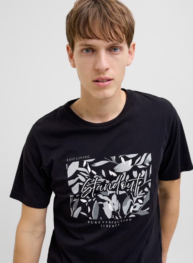 ج ج ريبل تيشيرت جيه جيه ريبيل بطبعة جرافيك بياقة دائرية وقصة عادية - Image 1