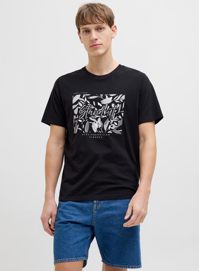 ج ج ريبل تيشيرت جيه جيه ريبيل بطبعة جرافيك بياقة دائرية وقصة عادية - Image 2