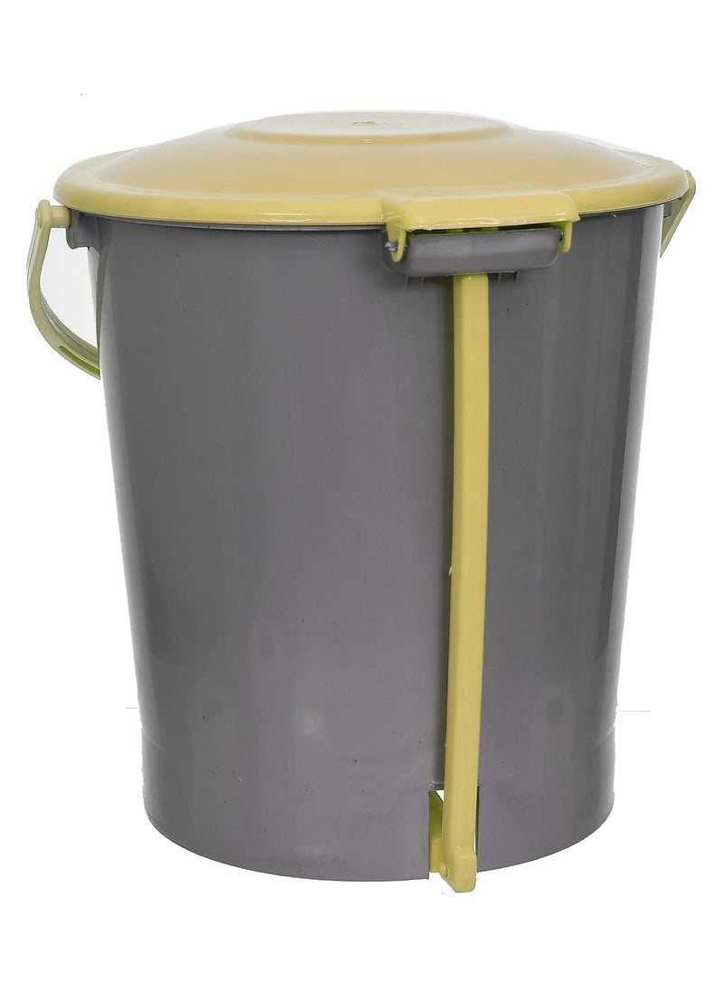 Kuber Industries Kuber Industries Plastic Pedal Dustbin Trashbin Wastebin For Kitchen Bathroom Office Use With Handle 10 Liter Pack of 2 Grey Green47KM0968  - Image 5