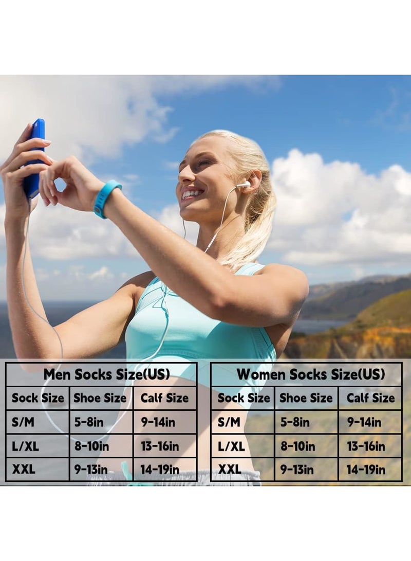 SOLARAE جوارب ضغط، عبوة 4 للنساء والرجال، جوارب ضغط 20-30 مم زئبق، جوارب دعم عالية الركبة مع وسادة دعم متدرجة - Image 4