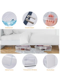 XiuWoo 2 Packs Large Capacity Foldable Clear Under Bed Storage Organizer, Quilt Clothes Storage Box, Drawer Storage Organizer, Closet Organizer Basket with Reinforced Handles  - Image 4