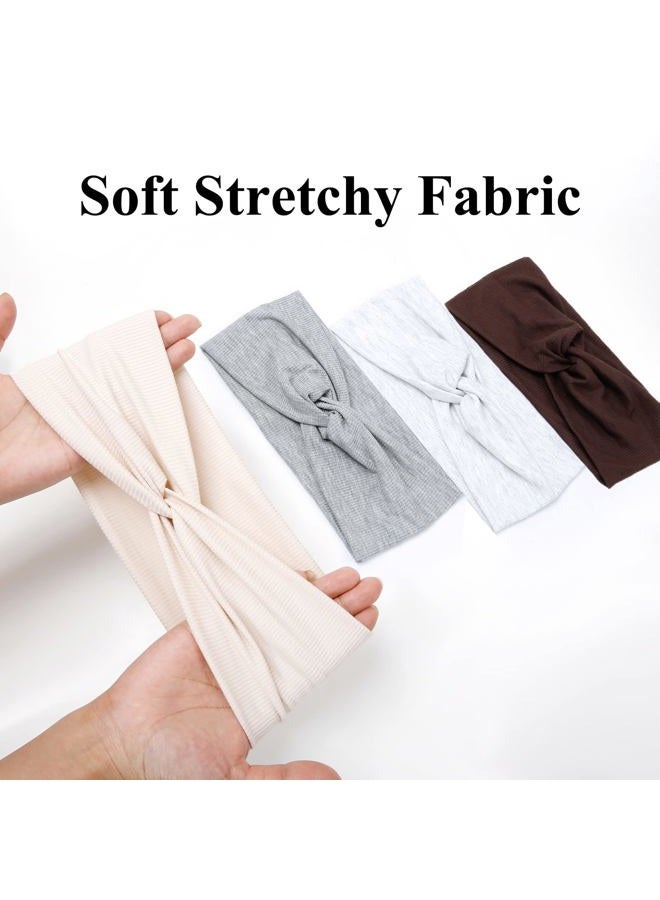 Huachi أربطة رأس بوهو معقودة - إكسسوارات شعر واسعة غير قابلة للانزلاق للنساء بألوان صلبة - Image 4