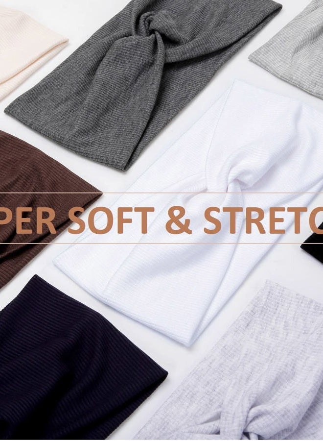 Huachi أربطة رأس بوهو معقودة - إكسسوارات شعر واسعة غير قابلة للانزلاق للنساء بألوان صلبة - Image 2