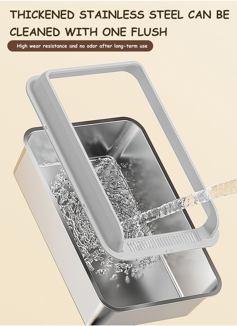 Kidle Large Stainless Steel Cat Litter Box Easy Cleaning Kitty Litter Box Cat Litter Tray for Big and Multiple Cats  - Image 2