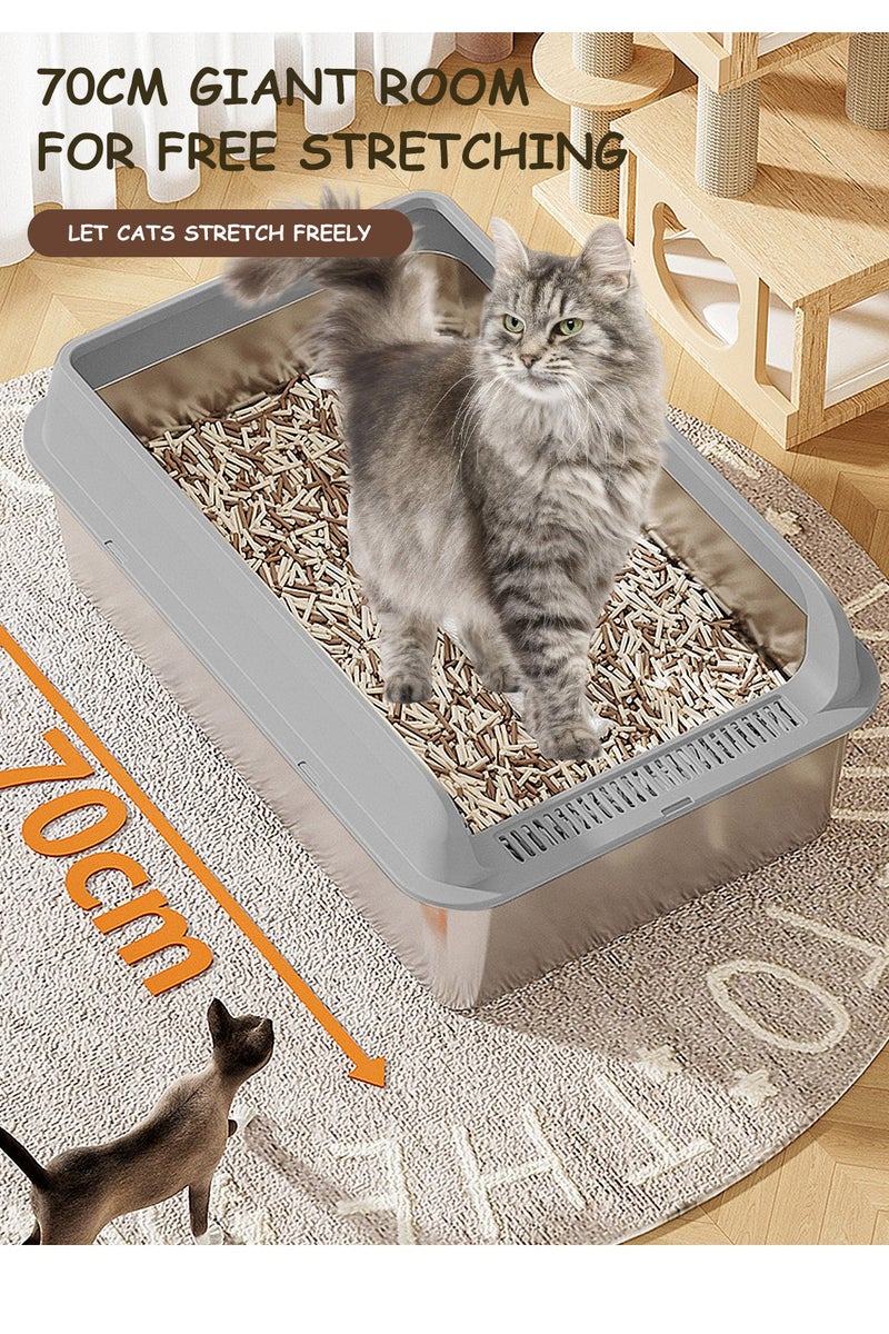 كيدل كبيرة من الفولاذ المقاوم للصدأ القط القمامة مربع ، وسهلة التنظيف ، ومناسبة كبيرة ومتعددة القط القمامة مربع القط القمامة صينية - Image 3