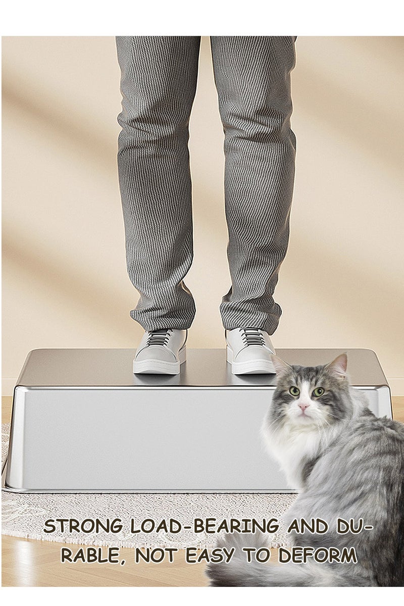 كيدل كبيرة من الفولاذ المقاوم للصدأ القط القمامة مربع ، وسهلة التنظيف ، ومناسبة كبيرة ومتعددة القط القمامة مربع القط القمامة صينية - Image 5