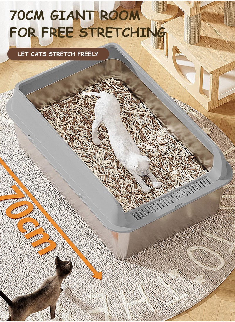 Kidle Large Stainless Steel Cat Litter Box Easy Cleaning Kitty Litter Box Cat Litter Tray for Big and Multiple Cats  - Image 5
