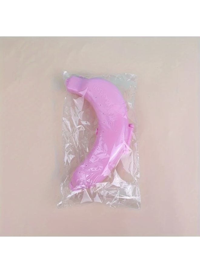 Pink Durable Reusable Banana Storage Box Portable Fruit Container With Clip On Lid For Travel Outdoor - Image 5