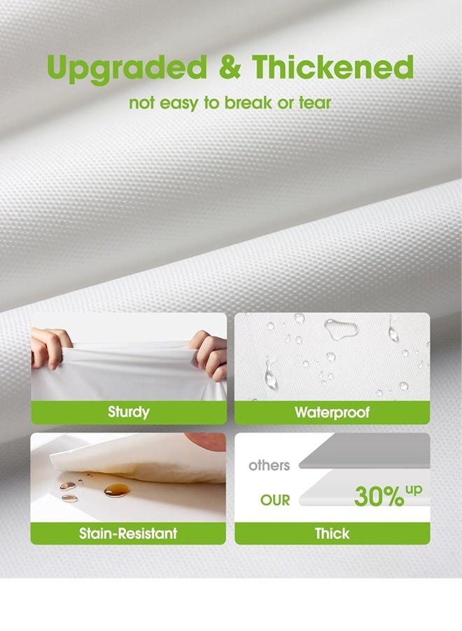 Generic Plastic Table Cloth Disposable 10 Pack, Decorative Tablecloths for Rectangle Tables, White Plastic Cover, Leakproof & Sturdy, White，54 x 108 Inch Table Cloths - Image 3