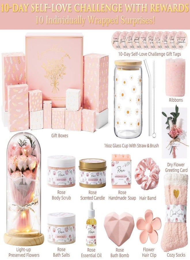 Qinline SPA Gifts for Women & Teen Girl – 10 PCS Mothers Day Birthday Gift Basket, Luxury Self Care Home Bath Set for Relaxing, Get Well Soon Care Package & Pampering Gifts for Her Friend Daughter Mom - Image 3