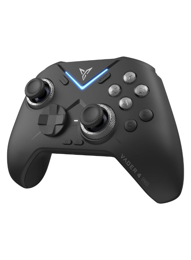 فلاي ديجي وحدة تحكم FLYDIGI Vader 4 Pro للكمبيوتر الشخصي، مزودة بذراع ضبط القوة، عصا تحكم، أزرار هول وماكرو 2 في 1، معدل استجابة 1000 هرتز، اهتزاز ستيريو، بطارية 800 مللي أمبير، وحدة تحكم متعددة المنصات لأجهزة الكمبيوتر/NS/التلفزيون/أندرويد/الكمبيوتر المحمول - Image 1