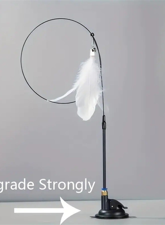 Long pole powerful suction cup funny cat stick-replaceable white feather head with bell - Image 4
