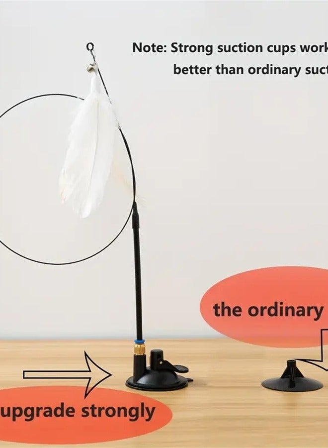 Long pole powerful suction cup funny cat stick-replaceable white feather head with bell - Image 5