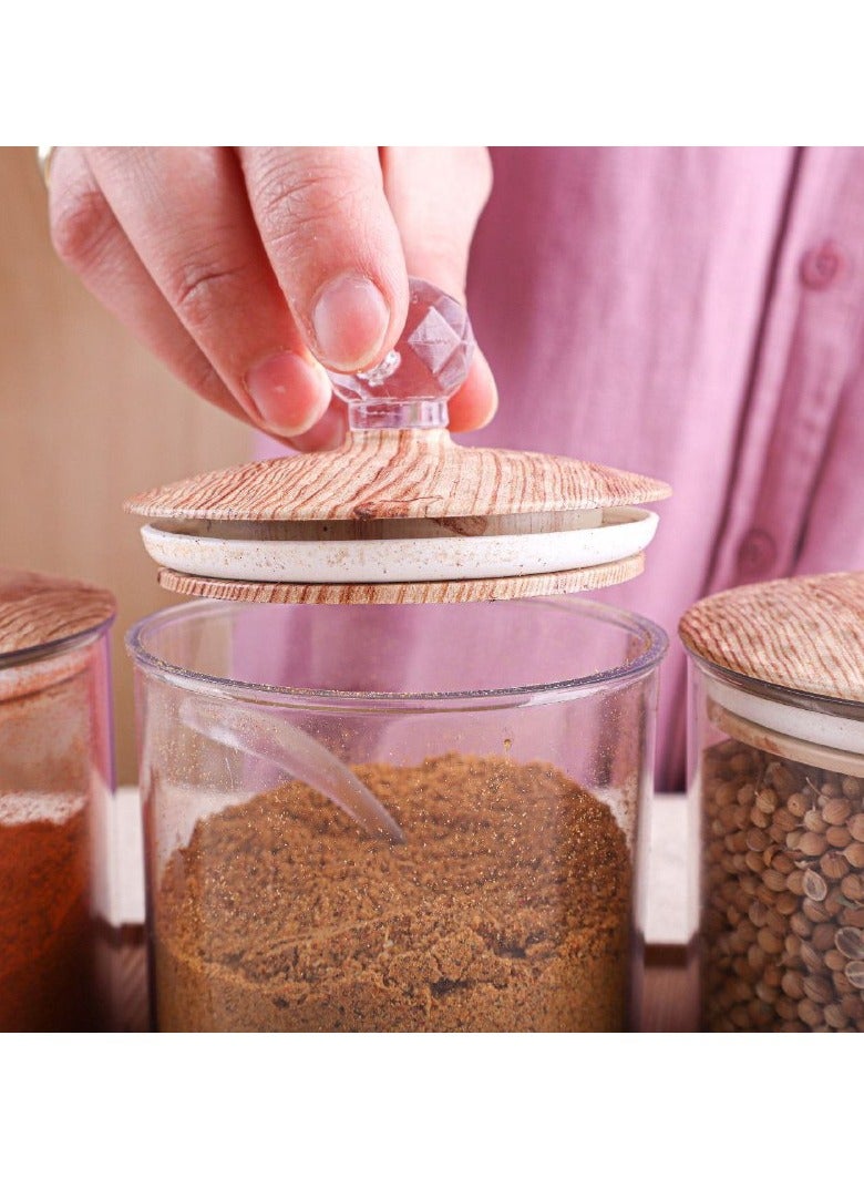 A sugar set with a 4*1 base and elegant covers in wooden colors as a piece of wonderful plastic decor - Image 3